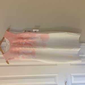 NWT size 12 Calvin Klein coral and cream sheath dress